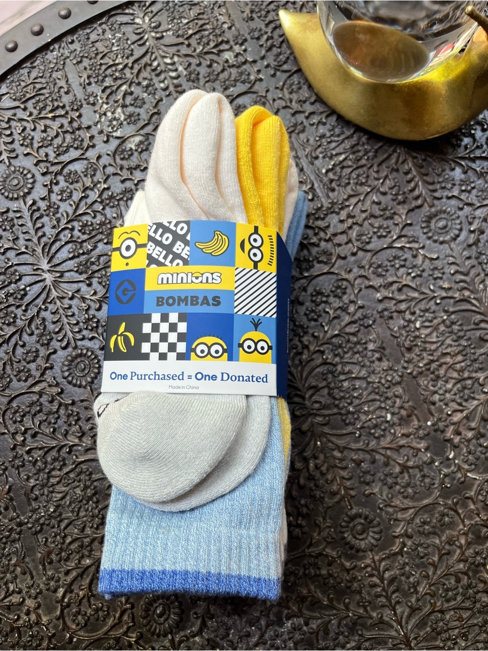 BOMBAS MINIONS 4 PACK CALF CREW SOCKS M UNISEX - Picture 5 of 11